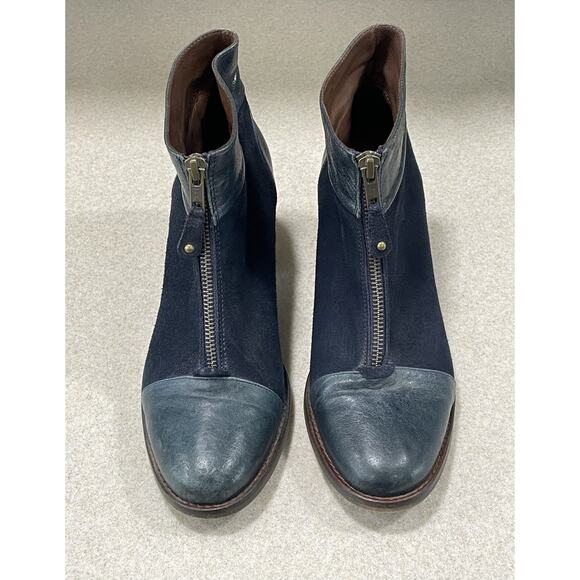 Women's Eric Michael Blue Suede, Leather Ankle Boots -EU Sz 39, US 8.5/9-Hipster - Picture 2 of 9